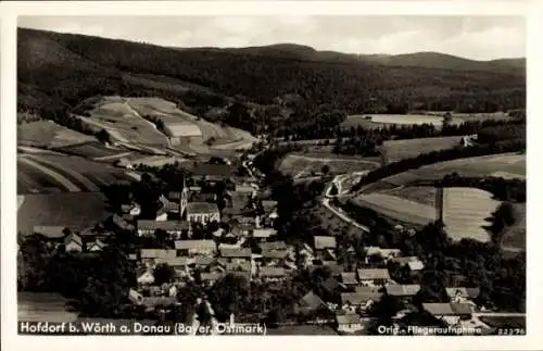 Ak Hofdorf Wörth an der Donau Oberpfalz Bayern, Fliegeraufnahme