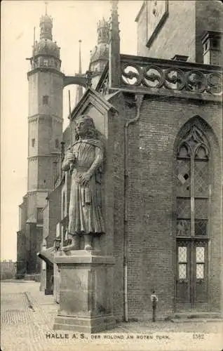 Ak Halle a. Saale, Roland am Roten Turm