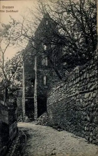 Ak Ośno Lubuskie Drossen Ostbrandenburg, alte Stadtmauer