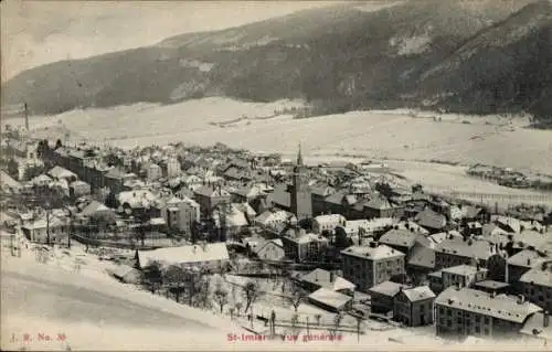 Ak Saint Imier Kanton Bern, Gesamtansicht, Wintermotiv