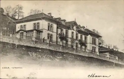 Ak Le Locle Kt Neuenburg, Krankenhaus