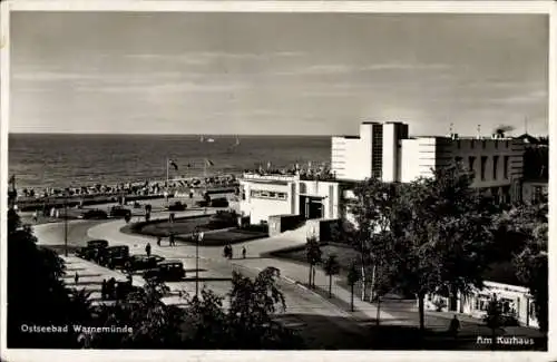 Ak Ostseebad Warnemünde Rostock, Am Kurhaus, Promenade