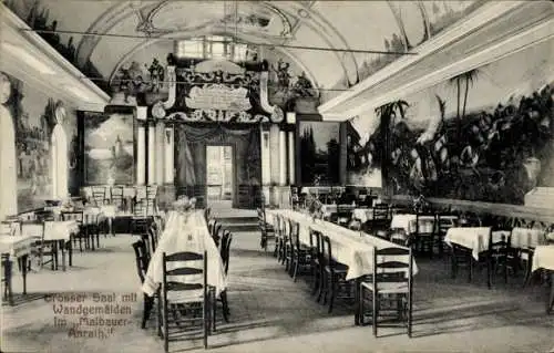 Ak Anrath Willich am Niederrhein, Grosser Saal mit Wandgemälden im Malbauer Anrath