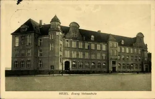 Ak Wesel am Niederrhein, Evang. Volksschule