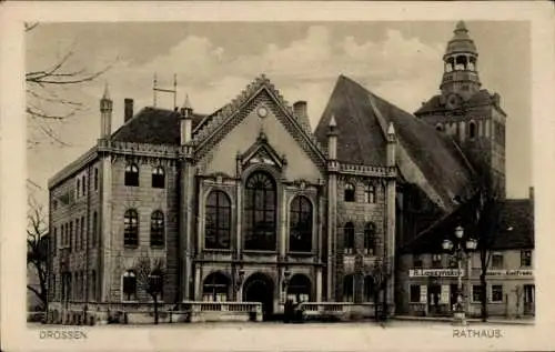Ak Drossen Neumark, Bäckerei Loszynski am Rathaus