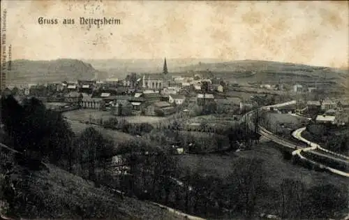 Ak Nettersheim in der Eifel, Schwarzerdruck, Landschaftsaufnahme, Dorfansicht, Kirche, alte 
