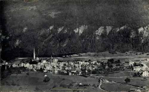 Ak Bonaduz Kanton Graubünden Schweiz, Hügelansicht, Dorfansicht, Natur, Architektur