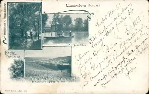 Ak Langenberg Gera in Thüringen, Panorama mit Pfaffenstern, Elsterfähre, Rehgrund