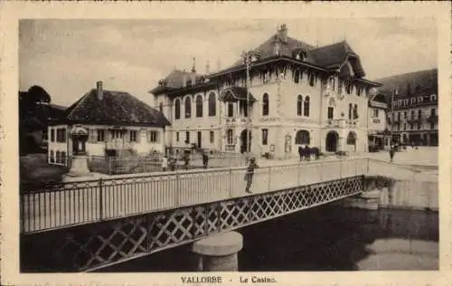 Ak Vallorbe Kanton Waadt,  Le Casino, Brücke,  Architektur