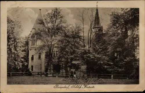 Ak Hamburg Bergedorf, Schloss, Park, Bäume, Personen,  Architektur