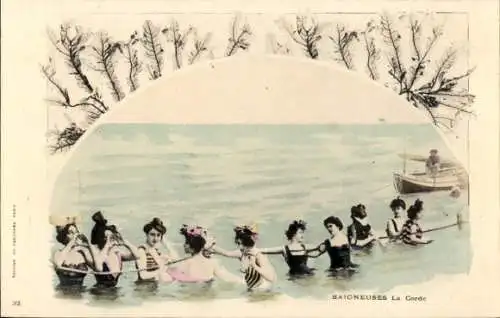 Ak Strand, Frauen in Badekleidung