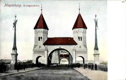 Ak Magdeburg an der Elbe, Magdeburg. Königsbrücke.