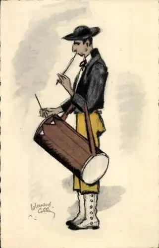 Künstler Ak Collin, Le Tambourinaire