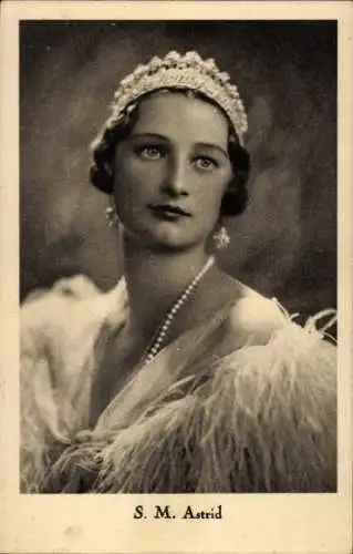 Ak Astrid von Schweden, Königin von Belgien, Portrait