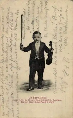 Ak Berlin, der kleine Stefan, der kleinste Original-Dirigent