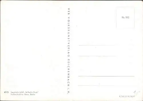 Ak Segelschulschiff Wilhelm Pieck, Zweimaster