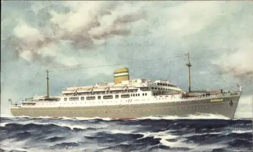 Künstler Ak Dampfer SS Ryndam, Holland America Line HAL