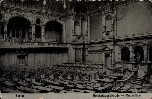 Ak Berlin Mitte, Reichstagsgebäude, Plenar-Saal