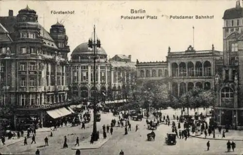Ak Berlin Tiergarten, Fürstenhof, Potsdamer Platz, Potsdamer Bahnhof