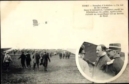 CPA Niort, Semaine d'Aviation, Un vol de De Lesseps
