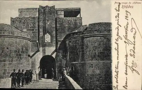 Ak Insel Rhodos Griechenland, Türkische Soldaten, Burg,  1909