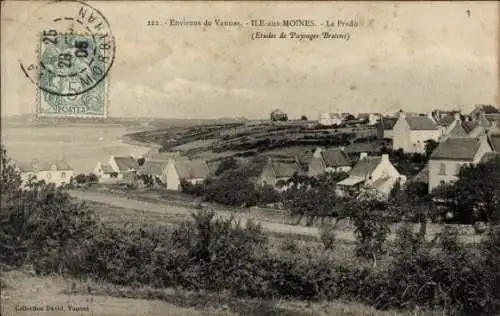 Ak Île aux Moines Morbihan, Prado, Teilansicht, Häuser