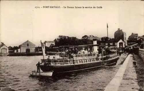 CPA Port Navalo à Arzon Morbihan, Le Bateau faisant le service du Golfe