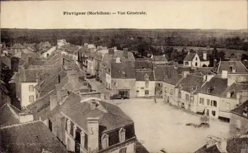 Ak Pluvigner Morbihan, Ansicht von  Gebäude mit Dächern, Straßenansicht