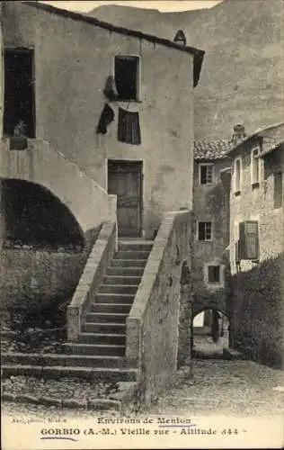 Ak Gorbio Alpes Maritimes, Straßenansicht