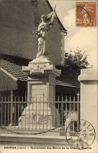 Ak Beines, Monument des Morts de la Grande Guerre