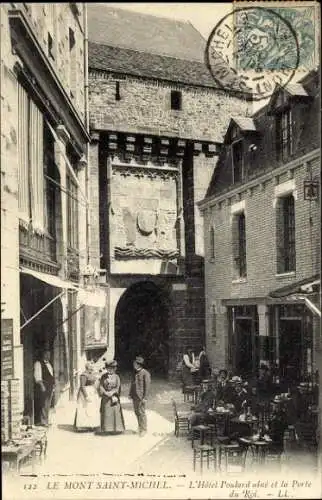 Ak Le Mont Saint Michel Manche, Hotel Poulard, Tor