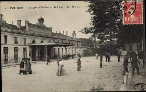 Ak Poitiers Vienne, Bahnhof