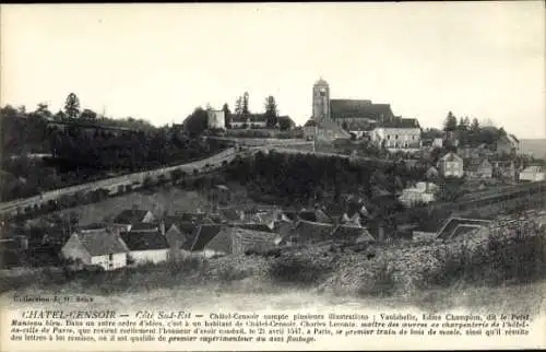 Ak Chatel Censoir Yonne, Côté Sud Est, vue générale