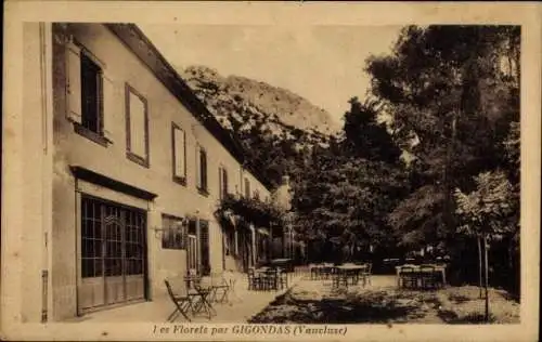 Ak Les Florets par Gigondas Vaucluse, Gebäude, Garten