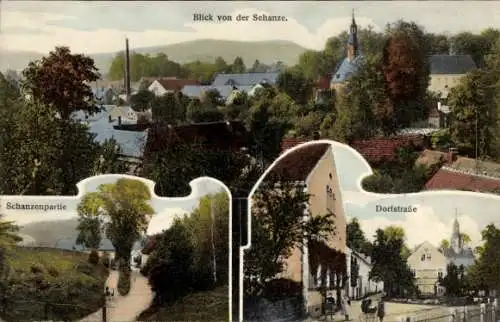 Ak Prietitz Elstra Oberlausitz, Schanze, Dorfstraße