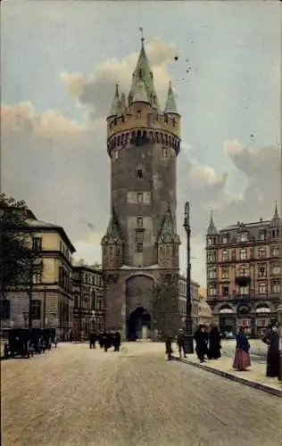 Ak Frankfurt am Main, Eschenheimerturm,  Architektur, Stadtansicht, belebte Straße