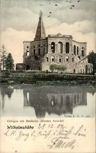 Ak Bad Wilhelmshöhe Kassel in Hessen, Octogon mit Herkules, Historisches Gebäude, Hinteransicht, 
