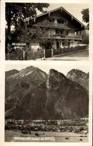 Ak Oberammergau in Oberbayern, Haus mit Balkon, Kofel-Felsen, Berglandschaft, nmotiv