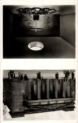Ak Berlin Kreuzberg , Ehrenmal, Kreuz, Säulen, Fotografie, Schwarz-Weiß