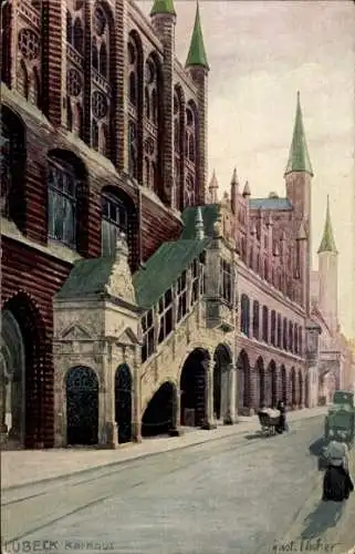 Künstler Ak Hansestadt Lübeck, Rathaus