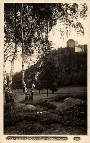 Foto Ak Königstein an der Elbe Sächsische Schweiz, Festung Königstein, Georgenburg