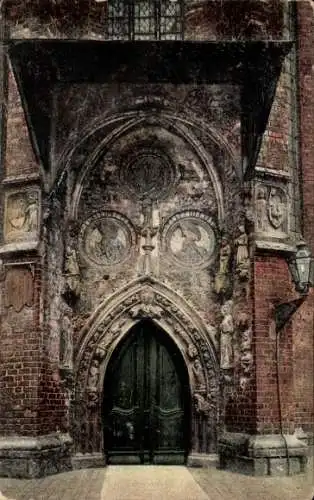 Ak Frankfurt an der Oder, Portal an der Oberkirche