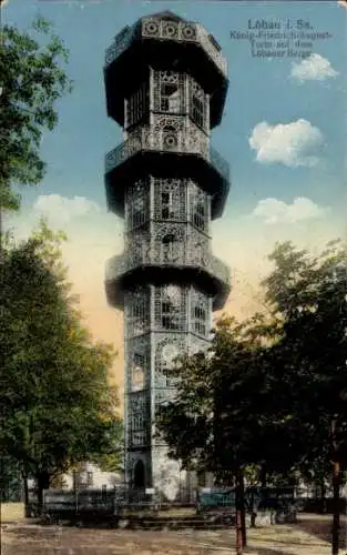 Ak Löbau in Sachsen, Löbauer Berg, König Friedrich August Turm