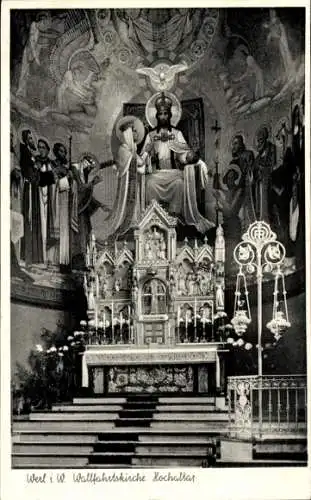 Ak Werl in Westfalen, Hochaltar der Wallfahrtskirche, religiöse Figuren,  Architektur