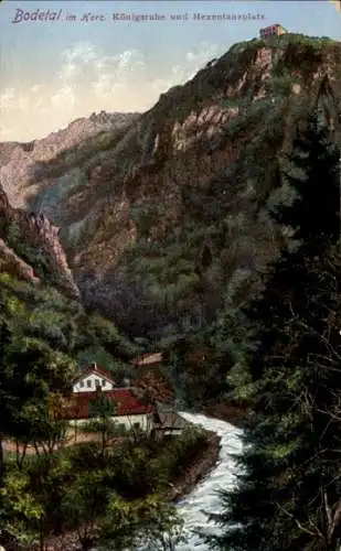 Ak Thale im Harz, Bodetal, Königsruhe, Hexentanzplatz