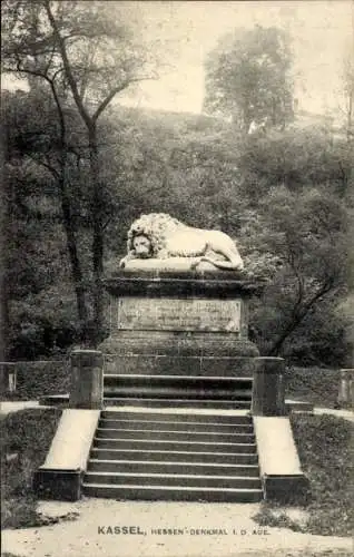 Ak Kassel in Hessen, Hessen-Denkmal, Hessenlöwe