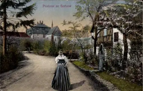 Ak Räckelwitz, Wendenland, Mädchen in Volkstracht