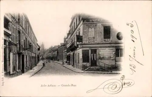 Ak Isle Adam Val d'Oise, Grande Rue