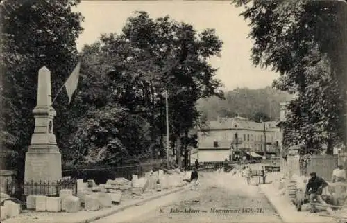 CPA Île Adam Val d'Oise, Monument 1870-71
