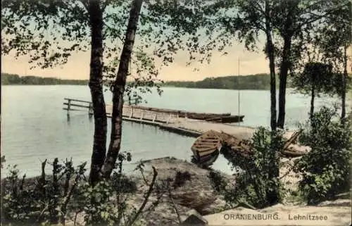 Ak Lehnitz Oranienburg, Lehnitzsee, Lehnitzsee, Bootsanleger, Natur, 